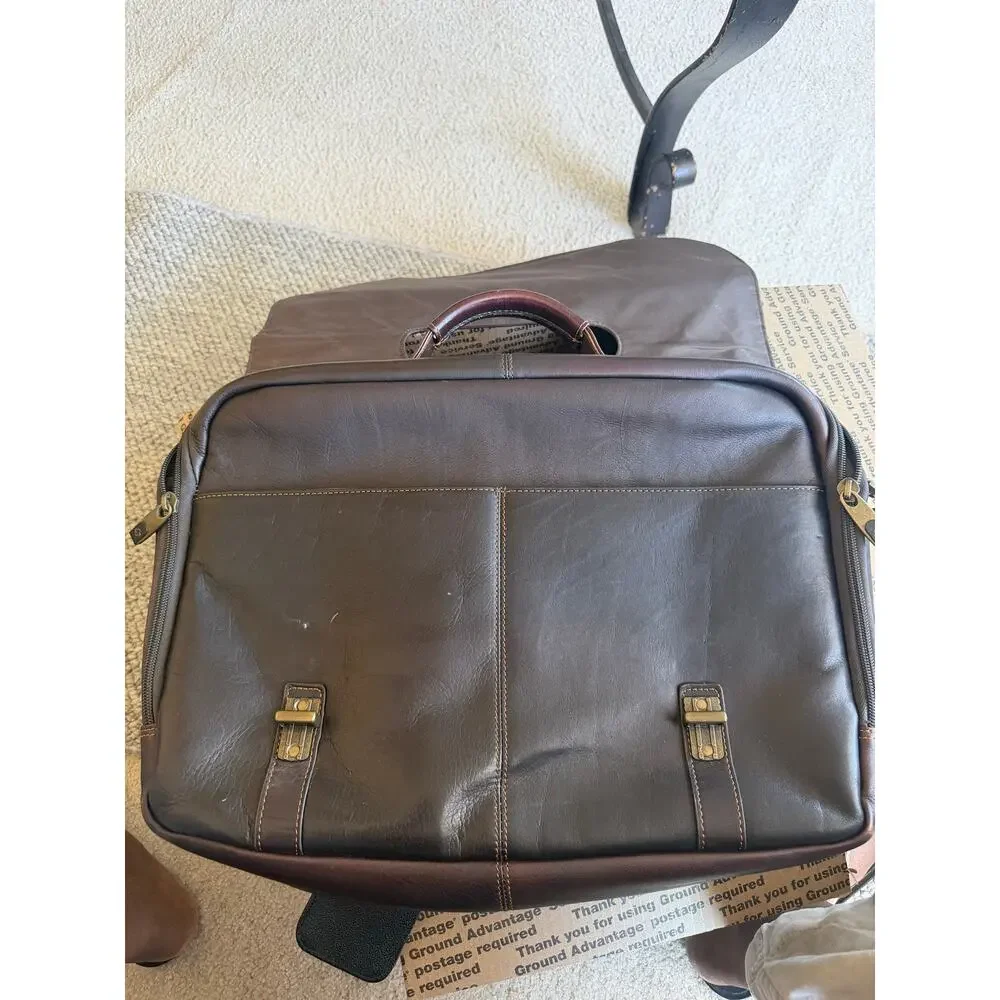 Samsonite Colombian Leather Messenger Laptop Bag Brown Briefcase Shoulder Bag